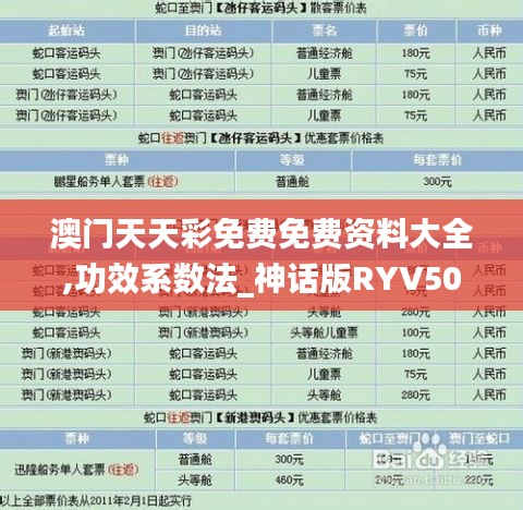 澳門(mén)天天彩免費(fèi)免費(fèi)資料大全,功效系數(shù)法_神話(huà)版RYV504.08