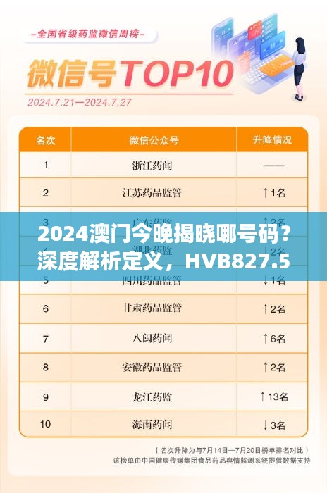2024澳門今晚揭曉哪號碼？深度解析定義，HVB827.56前瞻預測