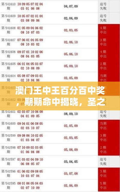澳門王中王百分百中獎(jiǎng)，期期命中揭曉，圣之道CMY854贏家誕生