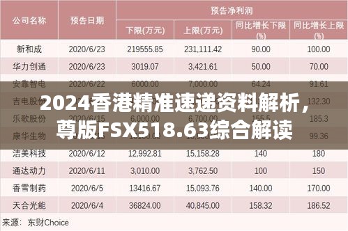 2024香港精準(zhǔn)速遞資料解析，尊版FSX518.63綜合解讀