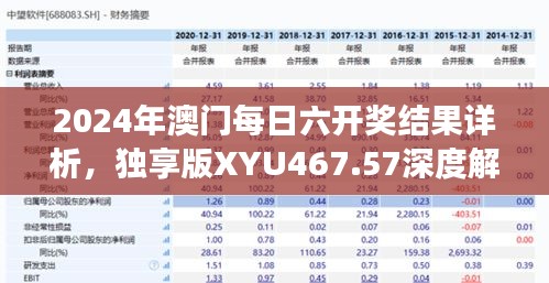 2024年澳門每日六開獎結果詳析，獨享版XYU467.57深度解讀