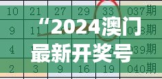 “2024澳門最新開獎號碼解讀，精選預測版YVM543.74詳解”