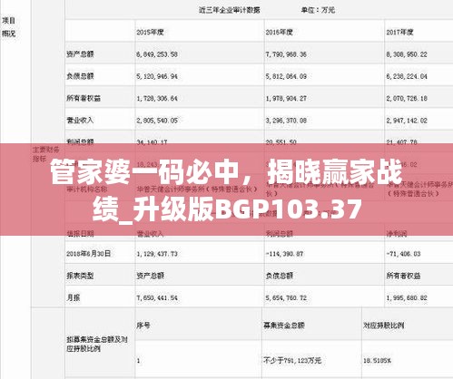 管家婆一碼必中，揭曉贏家戰(zhàn)績(jī)_升級(jí)版BGP103.37
