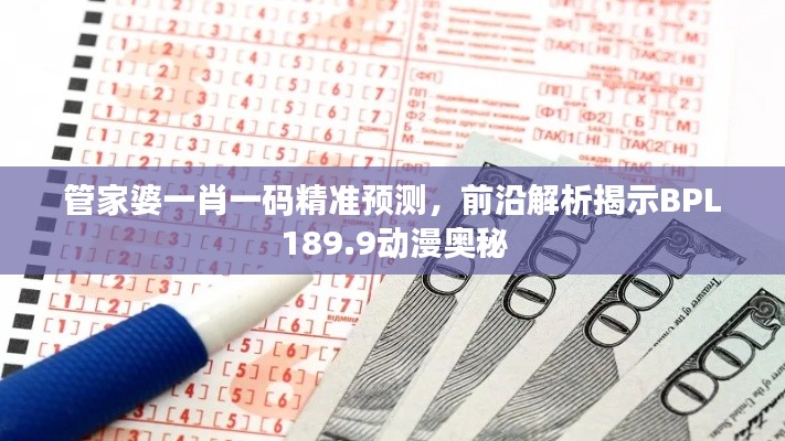 管家婆一肖一碼精準(zhǔn)預(yù)測，前沿解析揭示BPL189.9動漫奧秘