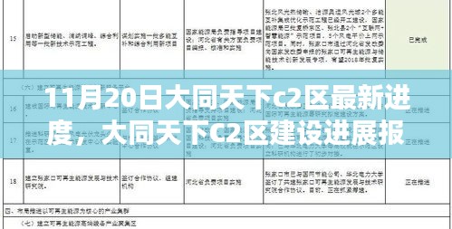 大同天下C2區(qū)建設最新進度報告（11月20日更新），細節(jié)揭秘與進展解讀