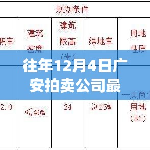 廣安拍賣公司歷年12月4日回顧，矚目時刻鑄就行業(yè)傳奇拍賣新聞速遞