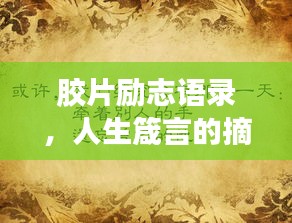 膠片勵(lì)志語錄，人生箴言的摘抄與啟示