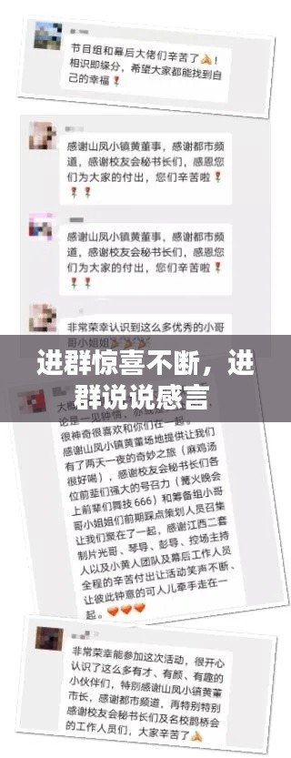 進群驚喜不斷，進群說說感言 