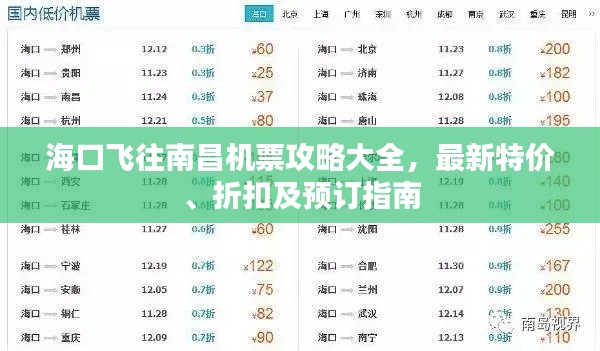 ?？陲w往南昌機(jī)票攻略大全，最新特價(jià)、折扣及預(yù)訂指南