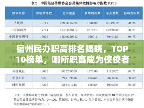 宿州民辦職高排名揭曉，TOP10榜單，哪所職高成為佼佼者？