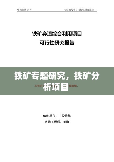 鐵礦專題研究，鐵礦分析項目 