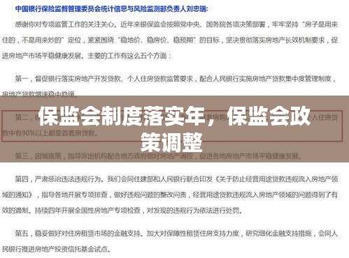 保監(jiān)會(huì)制度落實(shí)年，保監(jiān)會(huì)政策調(diào)整 
