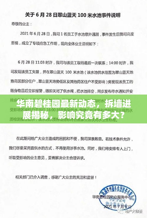 華南碧桂園最新動(dòng)態(tài)，拆墻進(jìn)展揭秘，影響究竟有多大？