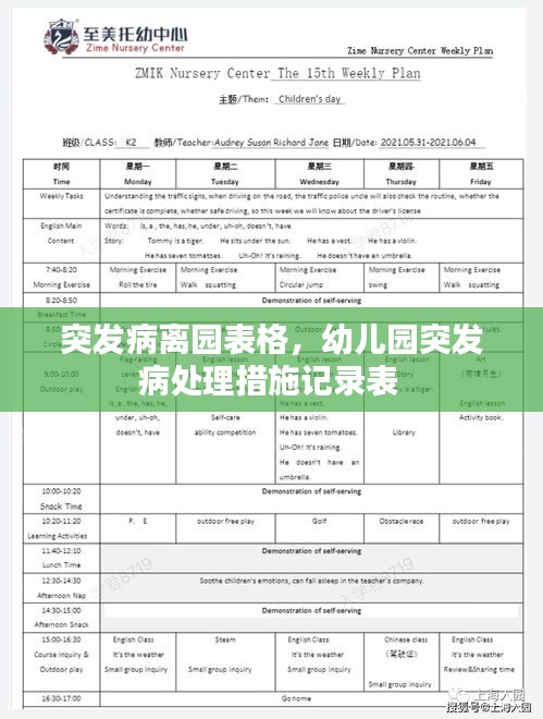 突發(fā)病離園表格，幼兒園突發(fā)病處理措施記錄表 