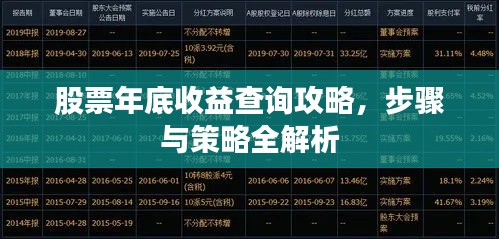 股票年底收益查詢攻略，步驟與策略全解析