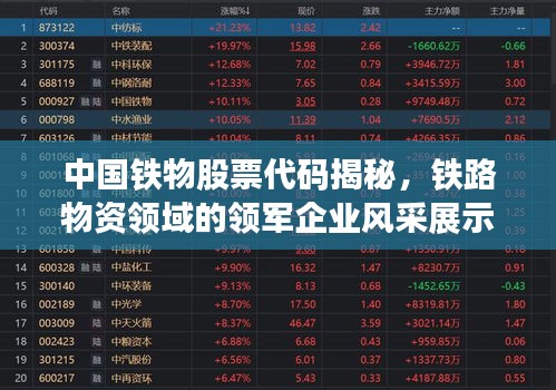 中國(guó)鐵物股票代碼揭秘，鐵路物資領(lǐng)域的領(lǐng)軍企業(yè)風(fēng)采展示