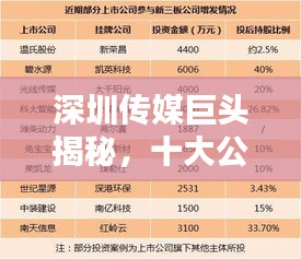 深圳傳媒巨頭揭秘，十大公司排名榜單