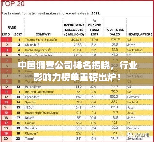 中國(guó)調(diào)查公司排名揭曉，行業(yè)影響力榜單重磅出爐！