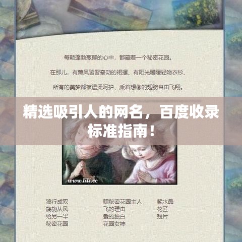 精選吸引人的網(wǎng)名，百度收錄標(biāo)準(zhǔn)指南！