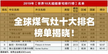 全球煤氣灶十大排名榜單揭曉！