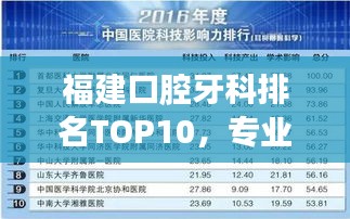 福建口腔牙科排名TOP10，專業(yè)診療，值得信賴！