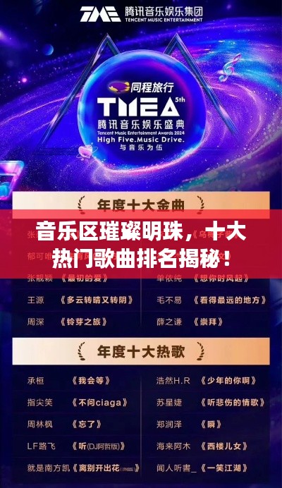 音樂區(qū)璀璨明珠，十大熱門歌曲排名揭秘！