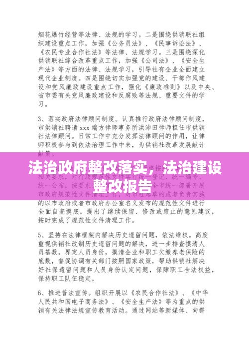 法治政府整改落實，法治建設整改報告 