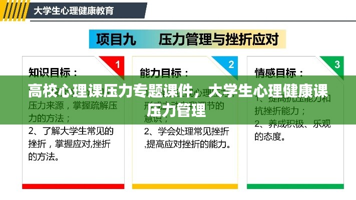 高校心理課壓力專題課件，大學(xué)生心理健康課壓力管理 