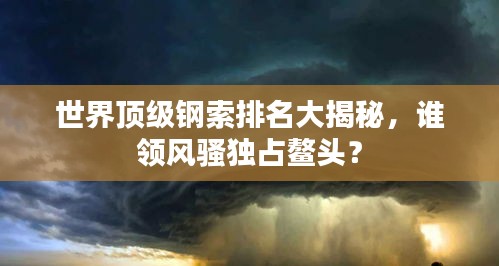 世界頂級鋼索排名大揭秘，誰領風騷獨占鰲頭？