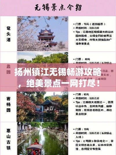 揚(yáng)州鎮(zhèn)江無錫暢游攻略，絕美景點(diǎn)一網(wǎng)打盡！