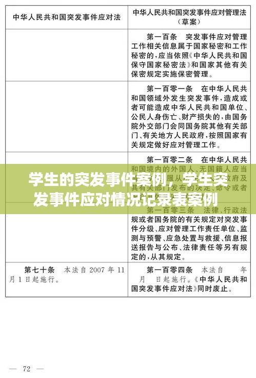 學(xué)生的突發(fā)事件案例，學(xué)生突發(fā)事件應(yīng)對(duì)情況記錄表案例 