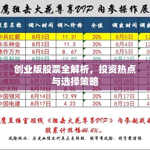 創(chuàng)業(yè)版股票全解析，投資熱點與選擇策略
