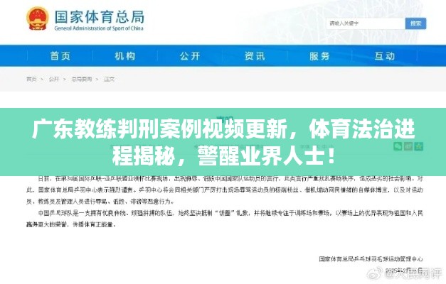 廣東教練判刑案例視頻更新，體育法治進(jìn)程揭秘，警醒業(yè)界人士！