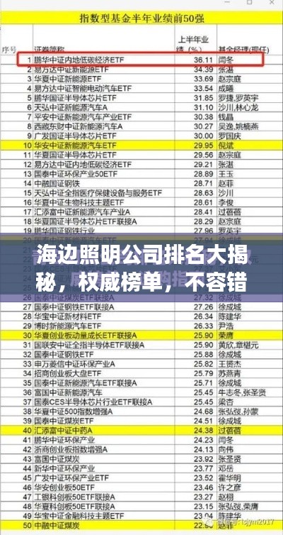 海邊照明公司排名大揭秘，權(quán)威榜單，不容錯(cuò)過！